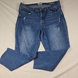 Nicole Miller Soho Distressed Blue Ankle Jeans Size 16